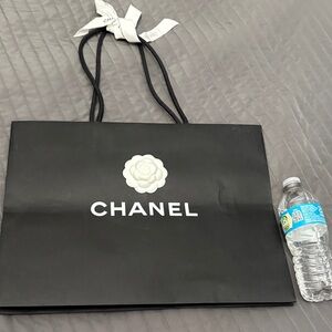 CHANEL Black and White Shopping Bag